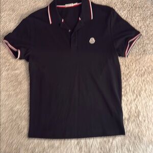 Moncler Polo Shirt with Black and Red Accents